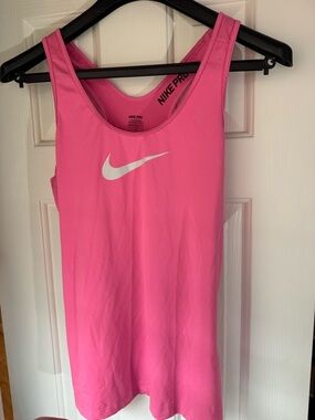 Nike Pink Performance Tank Top with White Swoosh